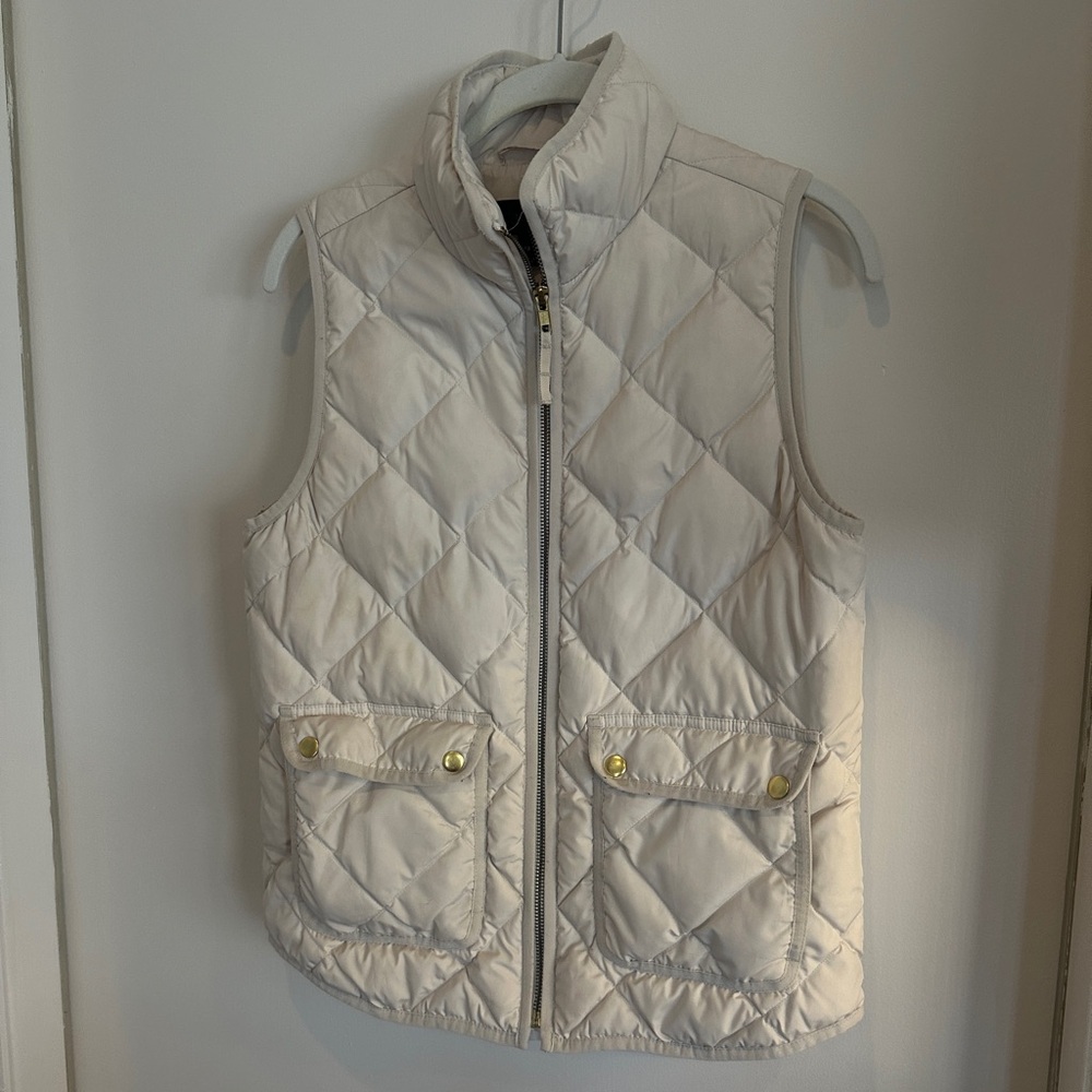 J. Crew Quilted Cream Vest - Size XS